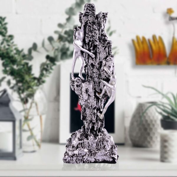 Men Sitting on Ball Showpiece for Home Decor Showpiece, Atlas Sculpture for Office Table Decor multicolour